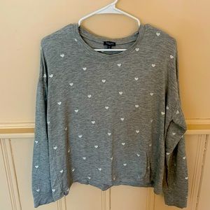 Long Sleeve Heart Embroidered Top